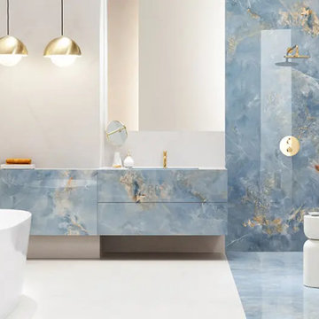 aqua blue porcelain floor and wall tiles