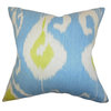 The Pillow Collection 18" Square Cleon Ikat Throw Pillow