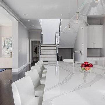 Needham White and blue kitchen