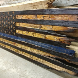 Blue line American flag - Paintings