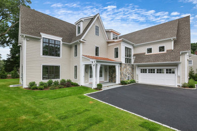 Inspiration for a transitional exterior home remodel in New York
