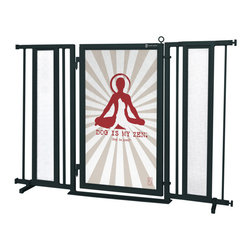 Fusion Gates - Fusion Gate with Dog Is My Zen Design, Black, 52"-60" - Dog Gates