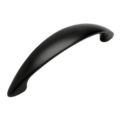 Cosmas - Cosmas 6003-96FB Flat Black Cabinet Pull, 3-3/4" Hole Centers, Set of 10 - Cabinet And Drawer Handle Pulls
