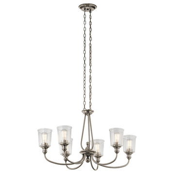Oval Chandelier 6-Light, Classic Pewter
