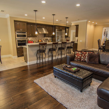 Open Concept Kitchen Great Room and Dining