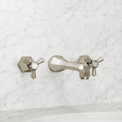 Deco Eton Polished Nickel Wall Mounted Basin Mixer Tap - Bathroom Sink Taps