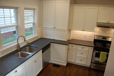 Kitchen - small transitional kitchen idea in Cleveland
