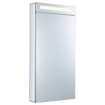 Bathroom LED Medicine Cabinet, Recessed/Surface Mount, 20"x40", Right Hand