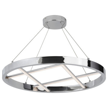 DNT-2440LEDC-PC 40W Chandelier, Polished Chrome w/ White Silicone Diffuser