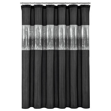 Night Sky Shower Curtain, 72"x72", Black