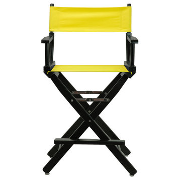 24" Director's Chair With Black Frame, Yellow Canvas