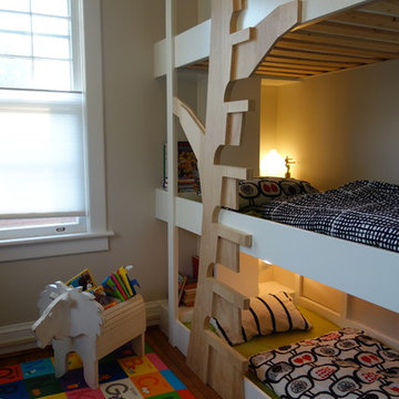 Kid's Triple Bunk Bed and Bookshelf