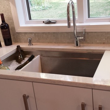 White Slab Door Kitchen