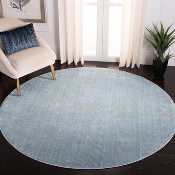 Contemporary Area Rug, Premium Natural Wool With Round Shape, Turquoise/Grey
