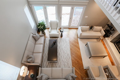 Inspiration for a contemporary living room remodel in Boston