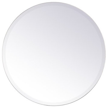 Elegant Decor Gracin 24" Round Contemporary Frameless Clear Mirror