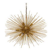 Emme Starburst 12 Light, Brushed Gold Sputnik Chandelier, Brushed Gold, 29"