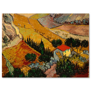 Vincent van Gogh 'Landscape with House' Canvas Art, 19x14