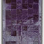 Patchwork Leather Cubed Cowhide Rug, Plain Violet With Border, 200x300 cm