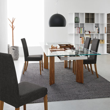 Dolcevita Upholstered Chairs - Walnut Frame + Denver Anthracite Seats