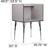 Unique Desk, Carrel Design With Adjustable Height Legs & Nebula Grey Finish Top