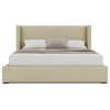 Aylet Plain Eco-Leather Low Bed, Cream, Queen