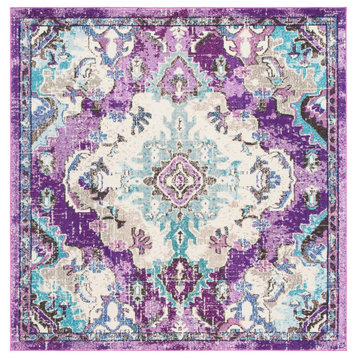 Safavieh Madison Mad484V Rug, Lavender and Light Blue, 6'7"x6'7" Square