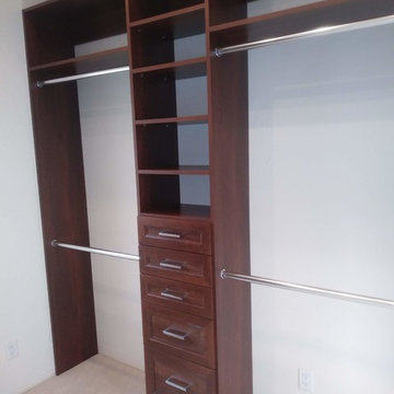 Coco Walk-In Closet with Matte Aluminum Modern Handles
