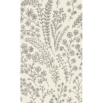Leaf Trail Tropical Wallpaper, White, Double Roll
