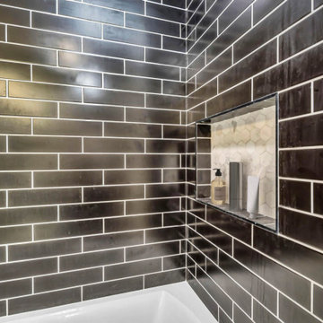 Bold Contrast, Seamless Function: Shower Wall Transformation in Aliso Viejo