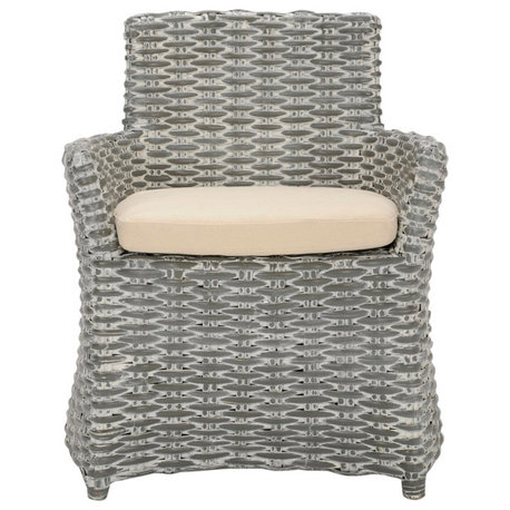 Jaki Rattan Arm Chair Grey/ Beige