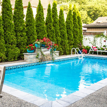 Rectangle Pool with Water Feature in Grimsby