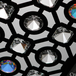 Small water jet cut decorative skylight with extra large jewels - Bathroom Mirrors