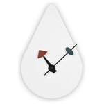 LeisureMod - LeisureMod Manchester Raindrop Design Silent Non-Ticking Wall Clock, White - Clock is Silent Ticking