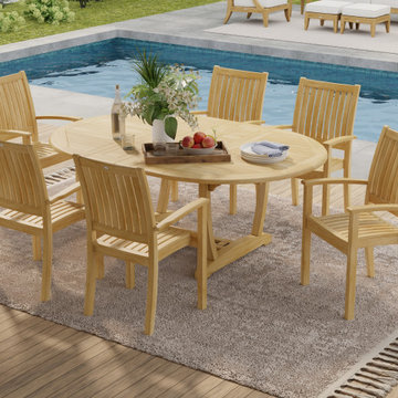 7 pc Martinique Sussex Teak Dining Set