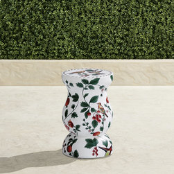 Clements Toile Handpainted Accent Stool - Accent And Garden Stools