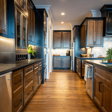Black and stained cabinetry