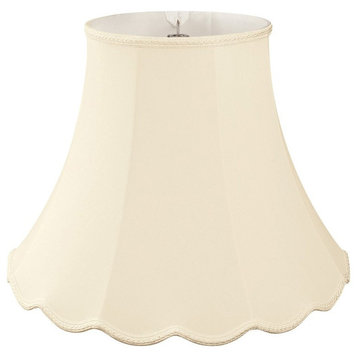 Royal Designs Scalloped Bell Designer Lampshade, Beige, 8"x16"x12.25"