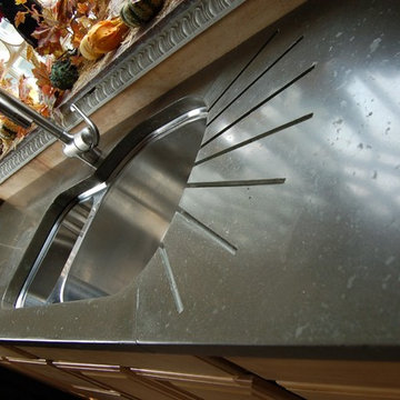 Concrete countertop in kitchen