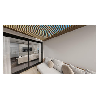 Minimalist Apartment - Industrial - Balcony - Los Angeles - by Crewzz ... - Industrial Chic Apartment Balcony Decor