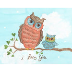 The Little Acorn - "I Love You" Baby Owl Nursery Art - A timeless expression of love to share with your child forever. Originally handpainted by Bridget Kelly, wonderful art for little boys or girls of any age. Coordinates with "Sweet dreams" and "Dream Away" canvases.