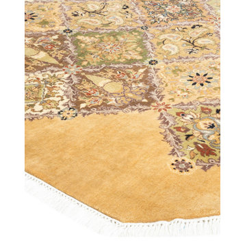 Mogul, One-of-a-Kind Hand-Knotted Area Rug Yellow, 7'1"x7'1"
