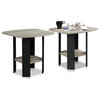 Furinno Simple Design End/Side Table, Set Of 2, French Oak Grey