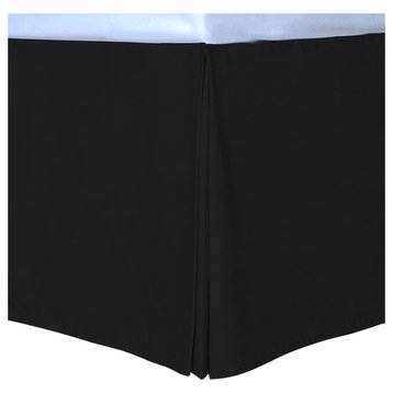 Cottonpure Colors Sustainable Cotton Bed Skirt, Black, Cal King