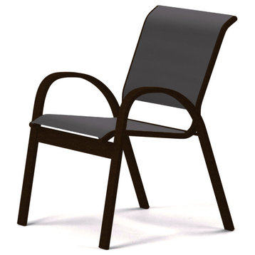 Aruba II Sling Cafe Chair, Textured Kona, Augustine Pewter