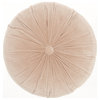 Light Pink Tufted Round Throw Pillow