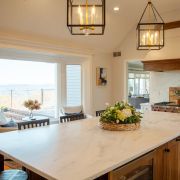 Simsbury Transitional Kitchen with Hickory Island