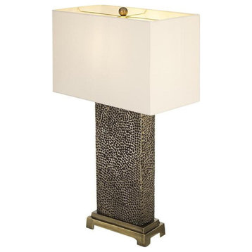 Anita 1 Light Table Lamp, Brass and White