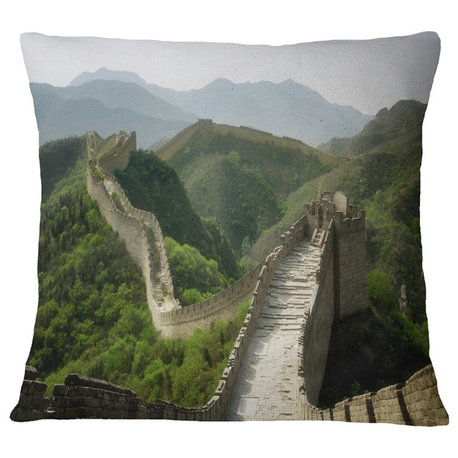 Great Wall of China Photography Throw Pillow, 18"x18"