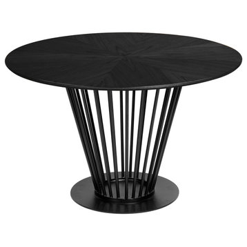 Modrest Conroy Modern Black Round Dining Table